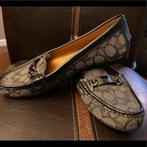 EUC wore once COACH black signature series flats